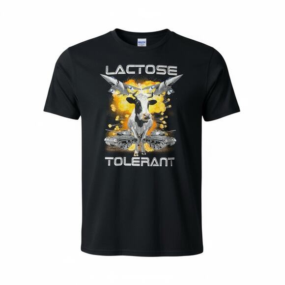 Lactose Intolerant Cow Shirt Funny Sarcasm Meme Graphic T-Shirt XL Gen Z Milk - Picture 1 of 4